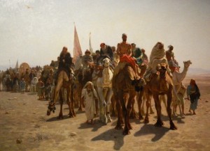 Pèlerins allant à la Mecque, Huile sur toile, 1861, Léon Belly (1827-1877)
